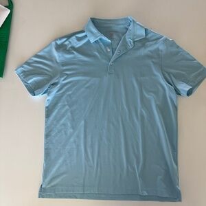 Hickey Freeman Mens Golf Polo Shirt Sky Blue Stretch Wicking Performance